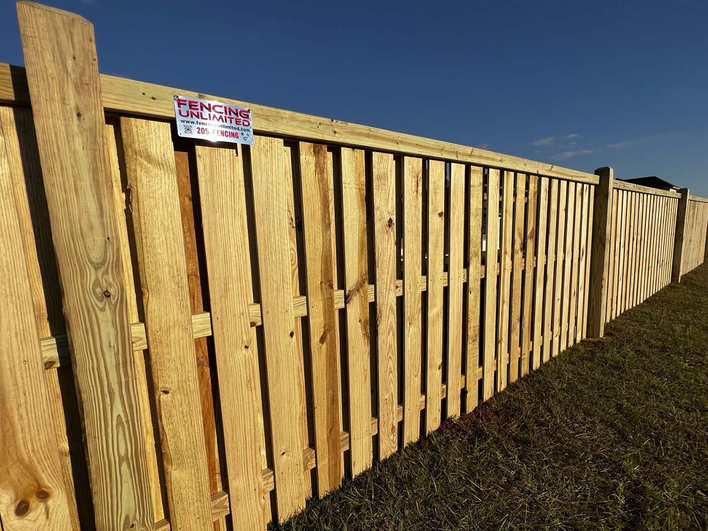 Pell City Al Shadowbox style wood fence